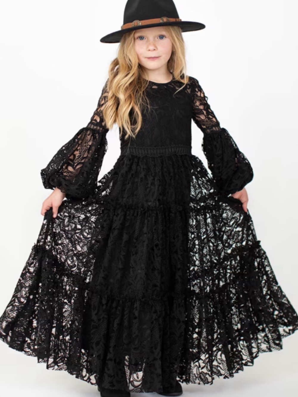 Joyfolie - CYBELE DRESS IN BLACK LACE Size 2